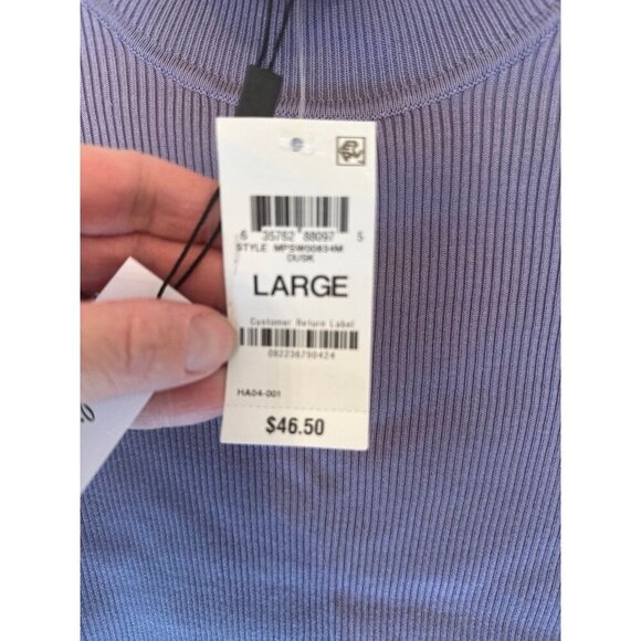 Melissa Paige Purple Ribbed Turtleneck size L NWT - Picture 3 of 4